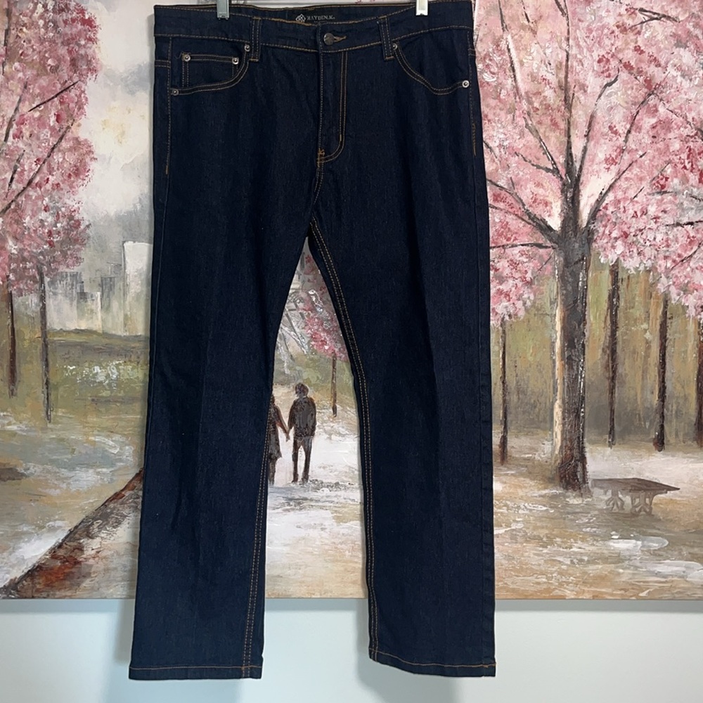 Kayden K Men's Dark Blue Skinny Fit Jeans Size 36 x 30 NWOT